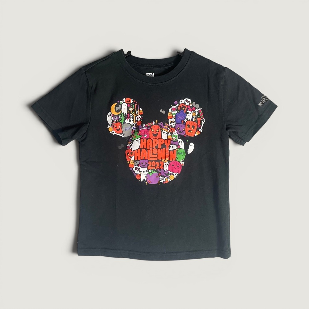 Disney Parks 2022 Happy Halloween Mickey Mouse Youth Graphic T-Shirt Black M 7-8